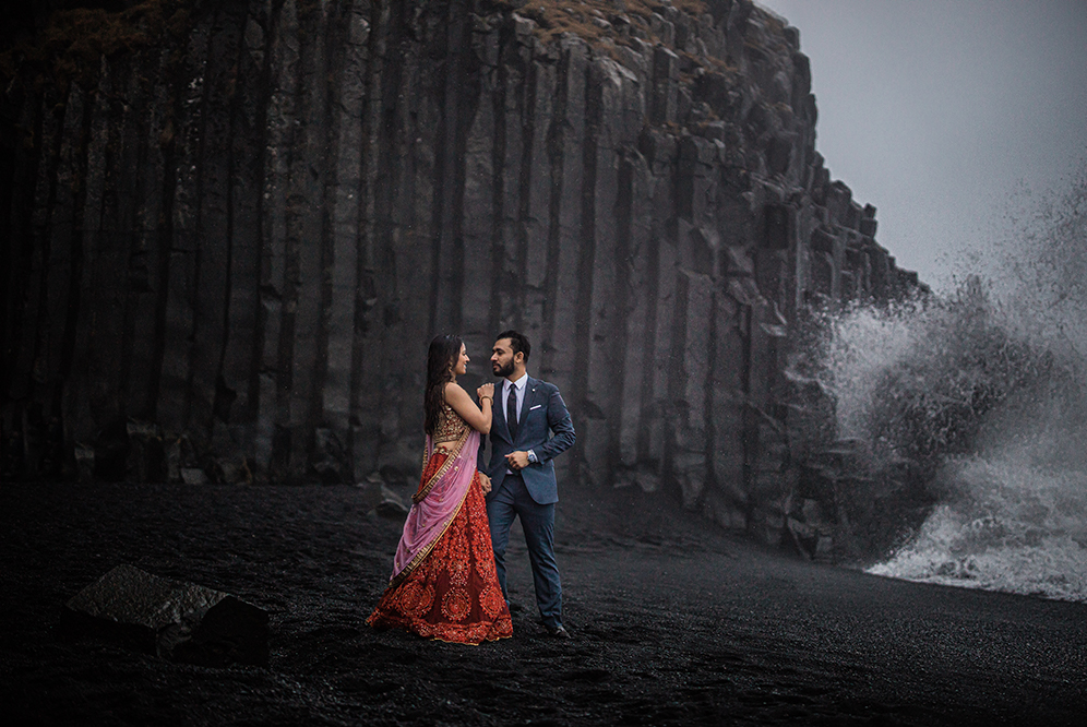 Indian-Wedding-Photography-Destination-Wedding-Iceland-Reynisfjara Beach-Engagement 8