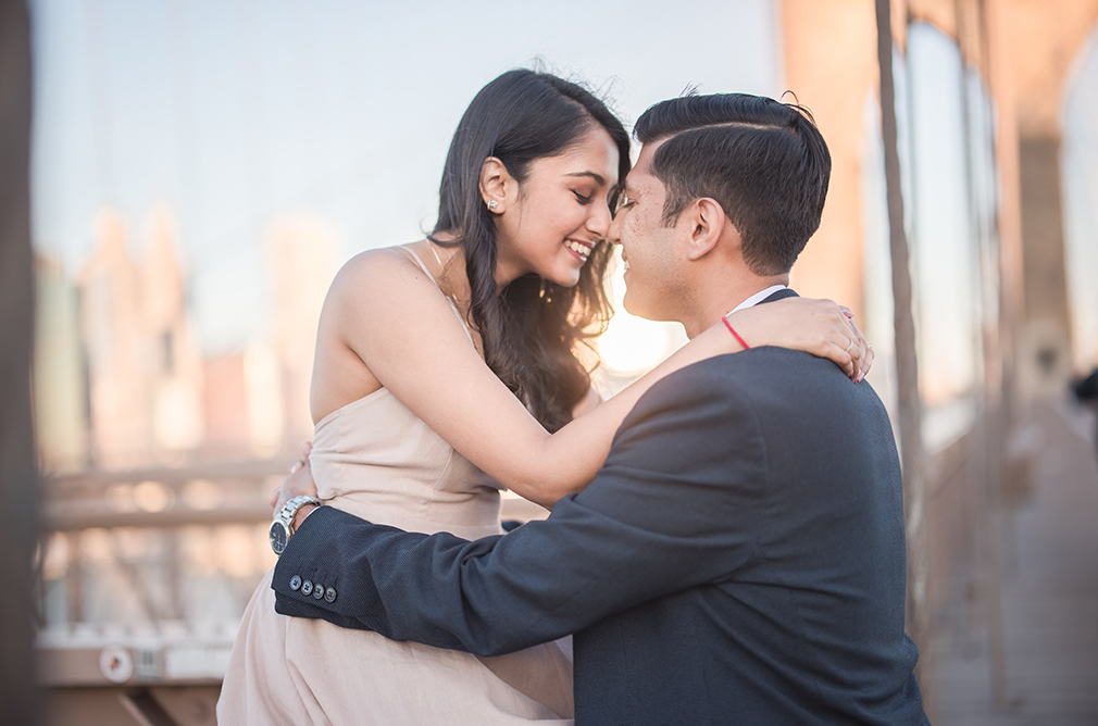 Indian-Wedding-Photography-Destination-Wedding-New York-Brooklyn Bridge-Engagement 1
