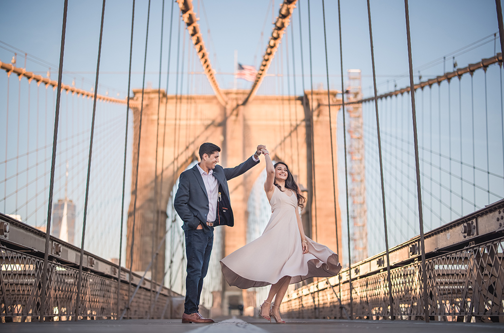 Indian-Wedding-Photography-Destination-Wedding-New York-Brooklyn Bridge-Engagement