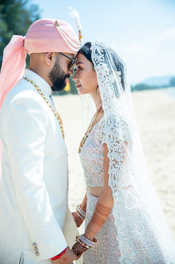 Indian Wedding-Couples Portrait-Splash Beach Resort