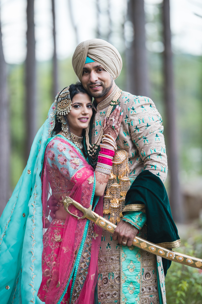 Indian Wedding-Couple's portrait-Westborough Gurudwara Wedding1