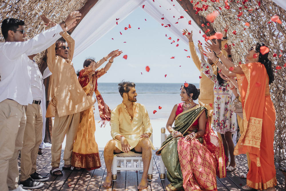 Indian Wedding Photography-Haldi-Boston Ptaufiq-Dreams Natura Resort Cancun 1