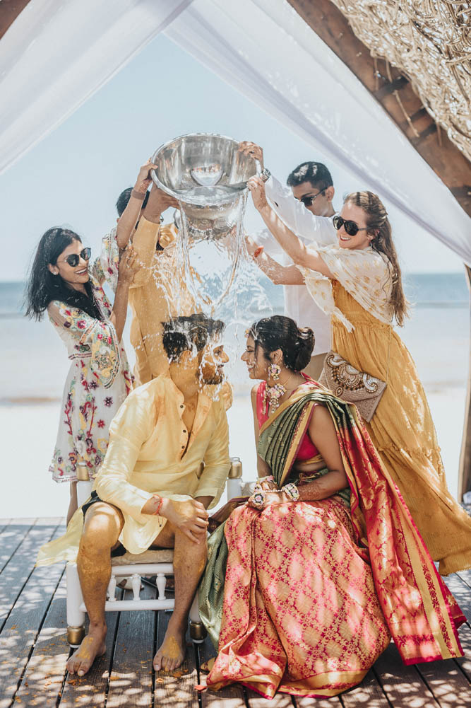 Indian Wedding Photography-Haldi-Boston Ptaufiq-Dreams Natura Resort Cancun 5