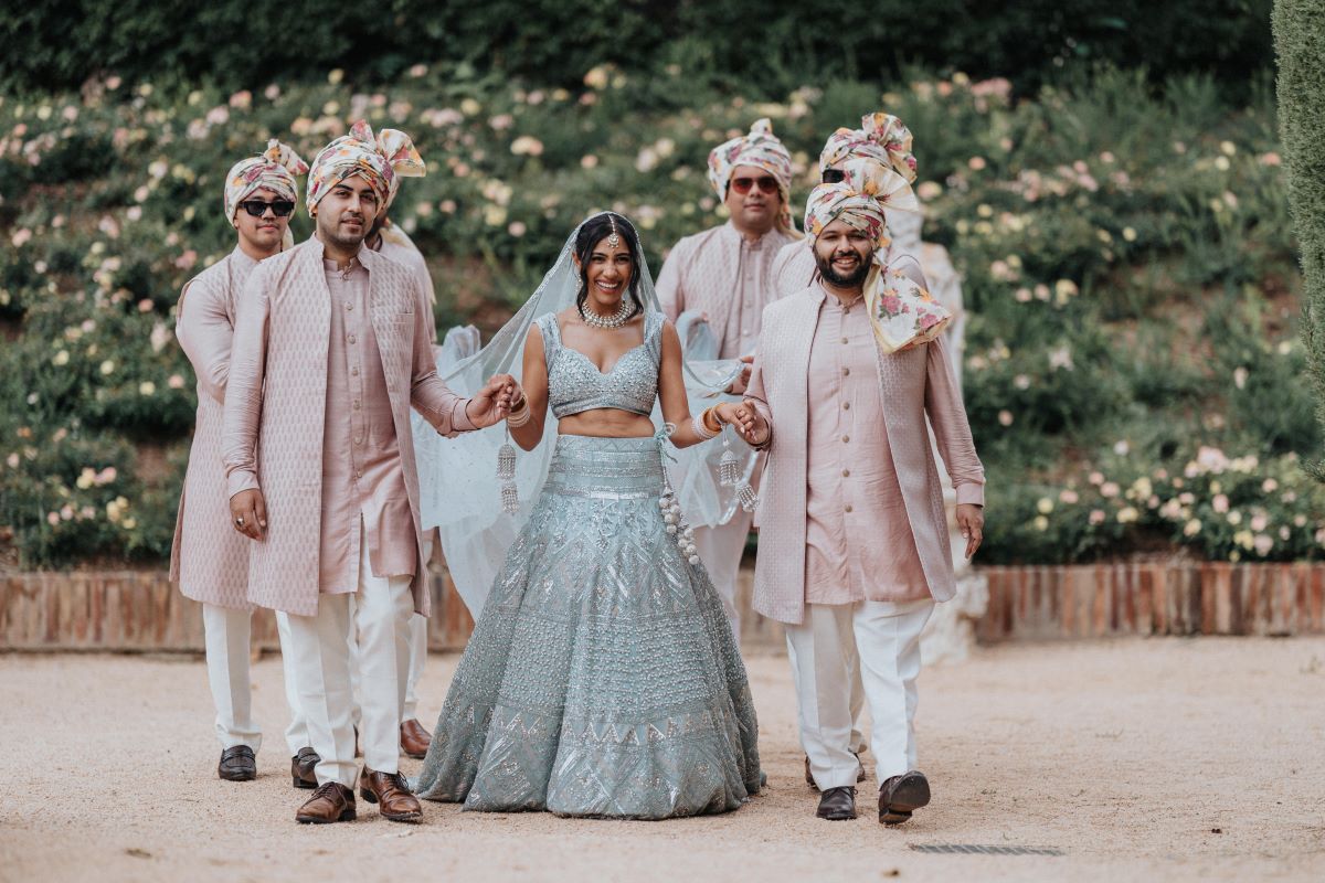 Ptaufiq Indian Destination Wedding Castell de Sant Marçal Barcelona Spain Serena and Manav Ceremony 15