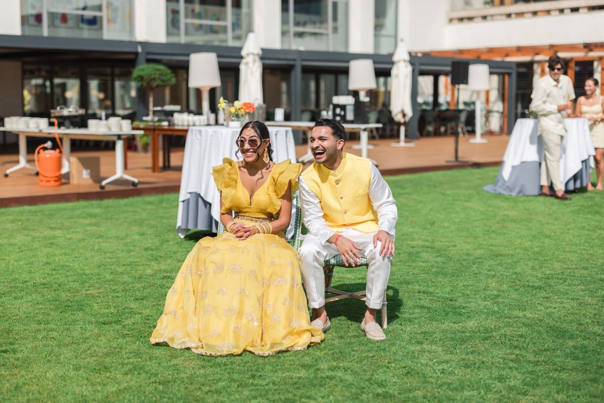 Ptaufiq Indian Destination Wedding Castell de Sant Marçal Barcelona Spain Serena and Manav Haldi 10