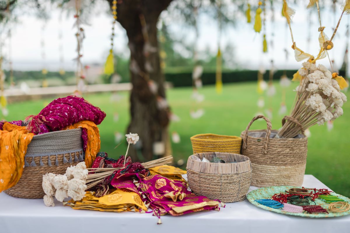 Ptaufiq Indian Destination Wedding Castell de Sant Marçal Barcelona Spain Serena and Manav Haldi 11