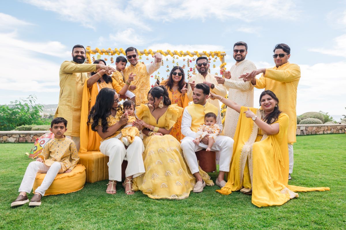 Ptaufiq Indian Destination Wedding Castell de Sant Marçal Barcelona Spain Serena and Manav Haldi 12