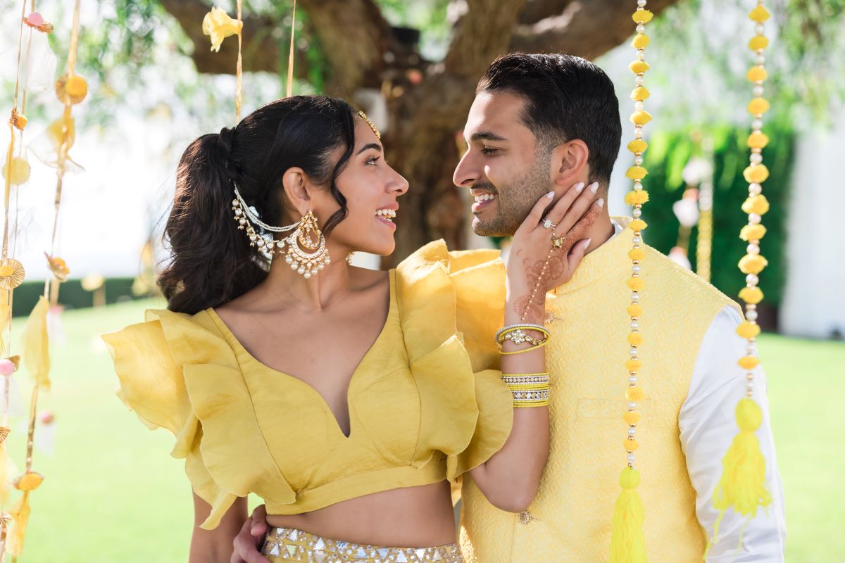 Ptaufiq Indian Destination Wedding Castell de Sant Marçal Barcelona Spain Serena and Manav Haldi 4