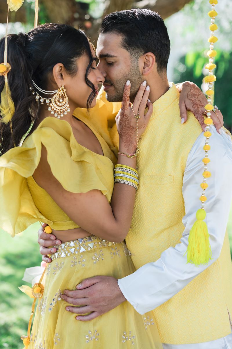 Ptaufiq Indian Destination Wedding Castell de Sant Marçal Barcelona Spain Serena and Manav Haldi 5