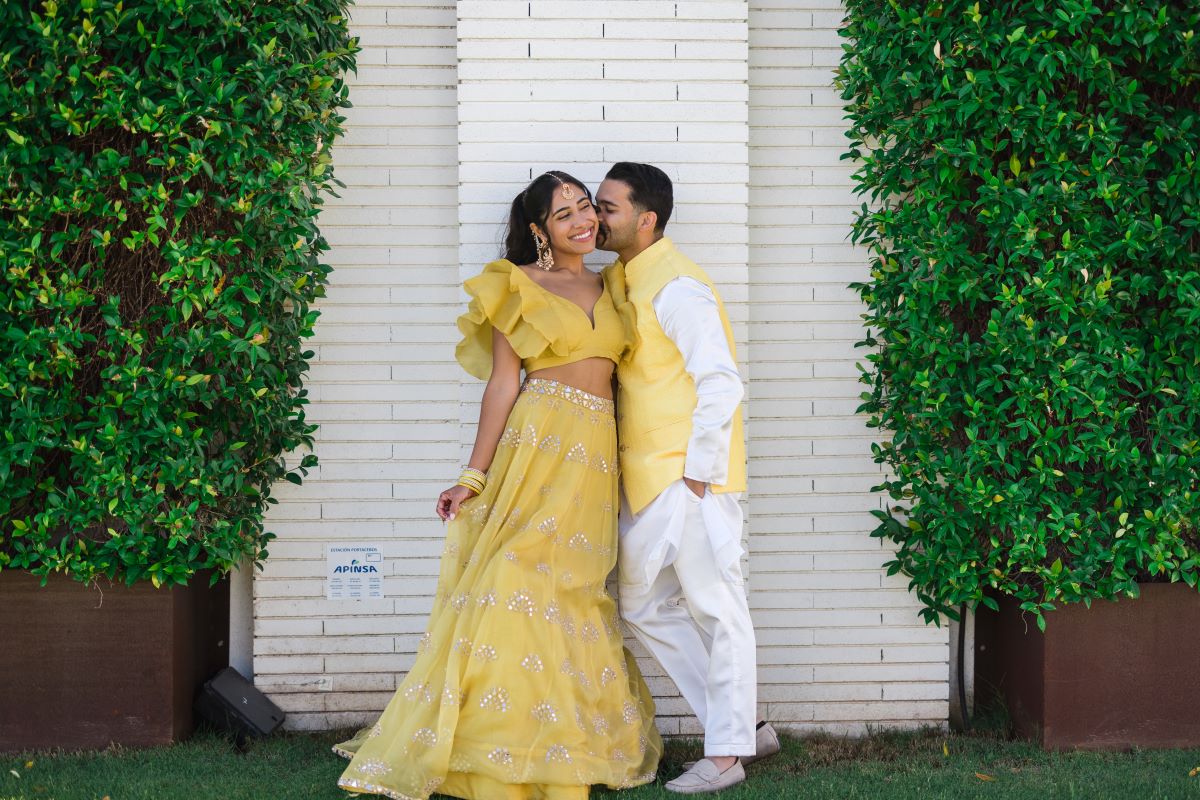 Ptaufiq Indian Destination Wedding Castell de Sant Marçal Barcelona Spain Serena and Manav Haldi 7