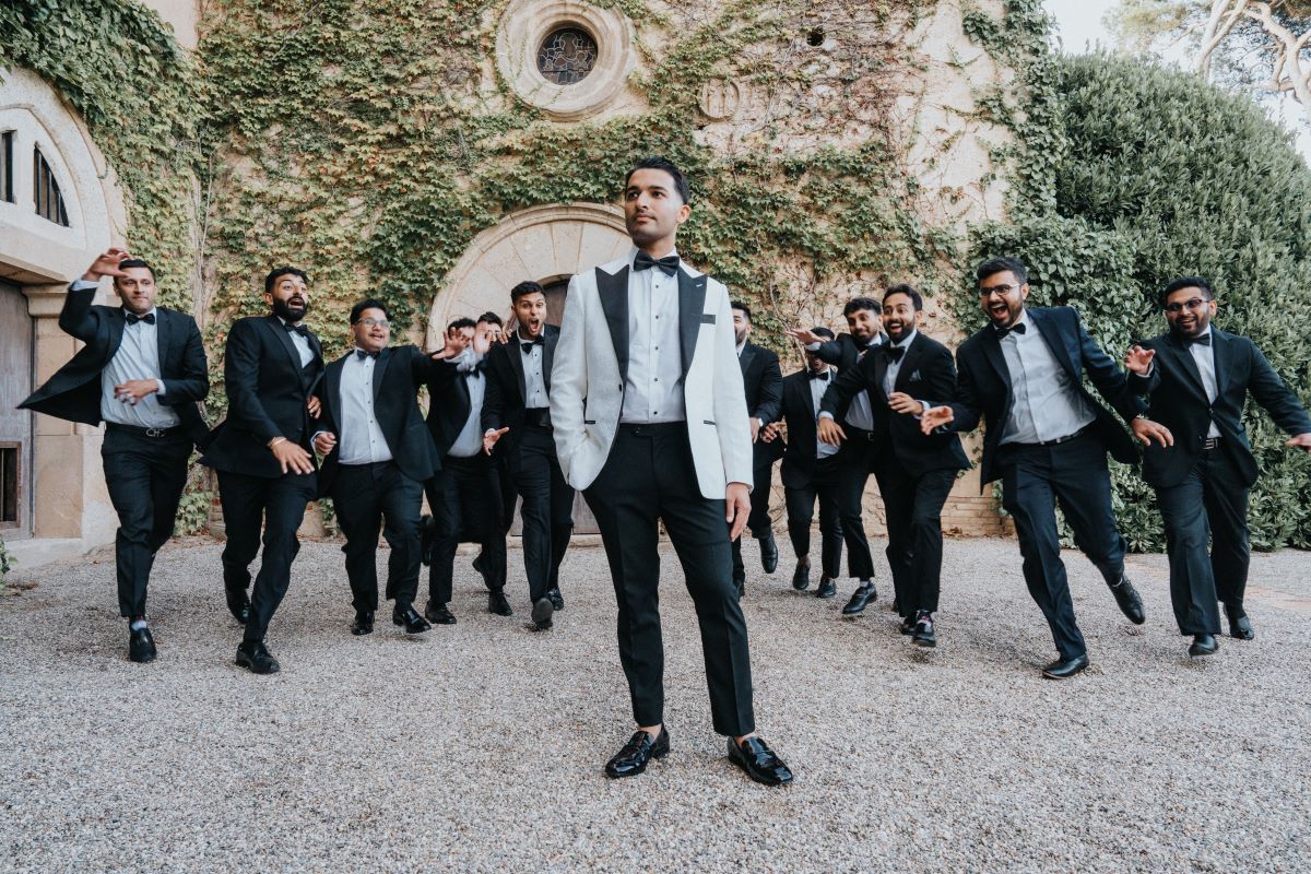 Ptaufiq Indian Destination Wedding Castell de Sant Marçal Barcelona Spain Serena and Manav Reception 10