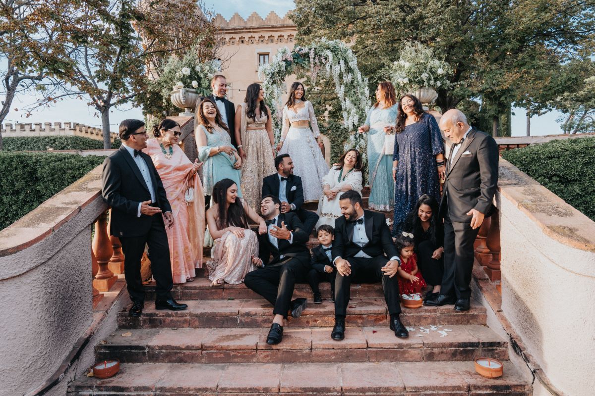 Ptaufiq Indian Destination Wedding Castell de Sant Marçal Barcelona Spain Serena and Manav Reception 11