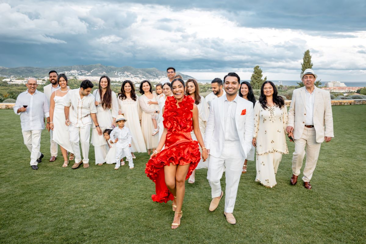 Ptaufiq Indian Destination Wedding Castell de Sant Marçal Barcelona Spain Serena and Manav Reception 15