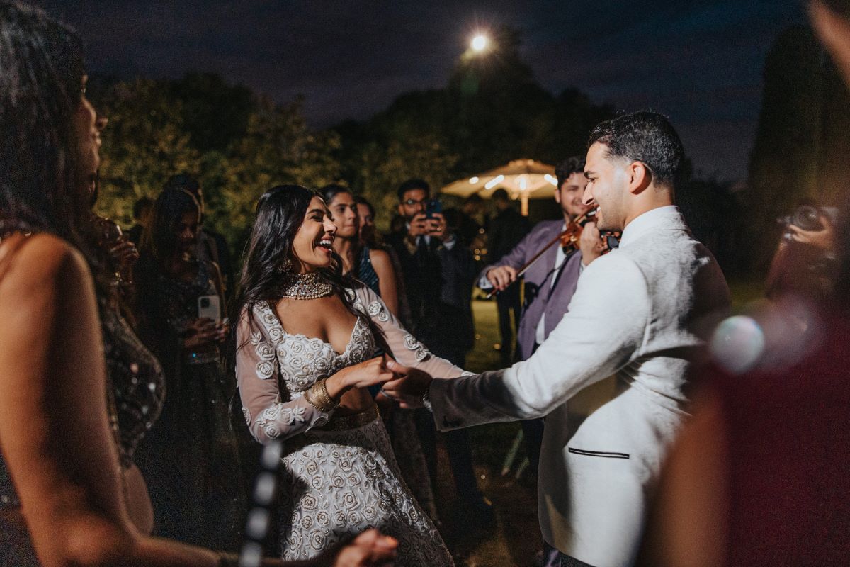 Ptaufiq Indian Destination Wedding Castell de Sant Marçal Barcelona Spain Serena and Manav Reception 16