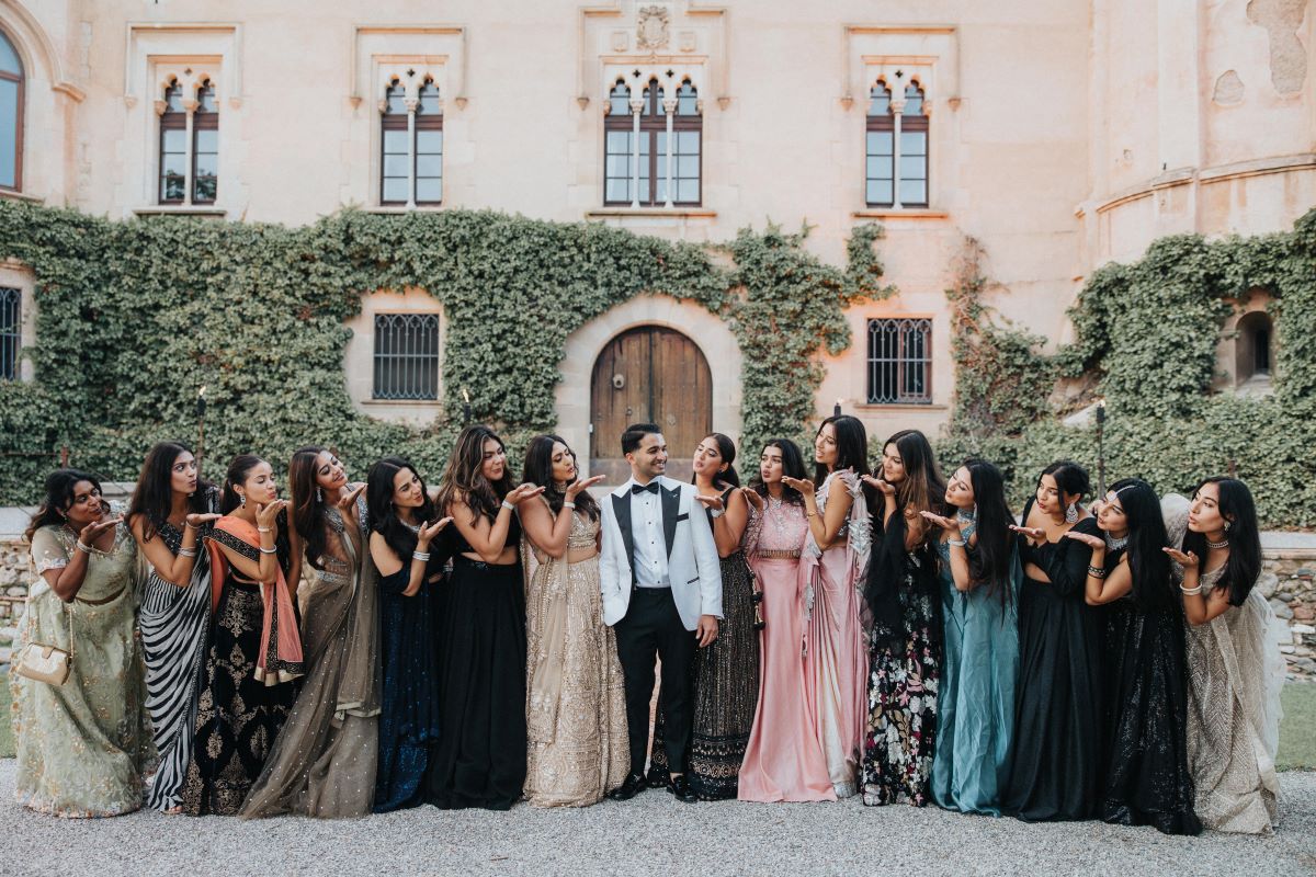 Ptaufiq Indian Destination Wedding Castell de Sant Marçal Barcelona Spain Serena and Manav Reception 3