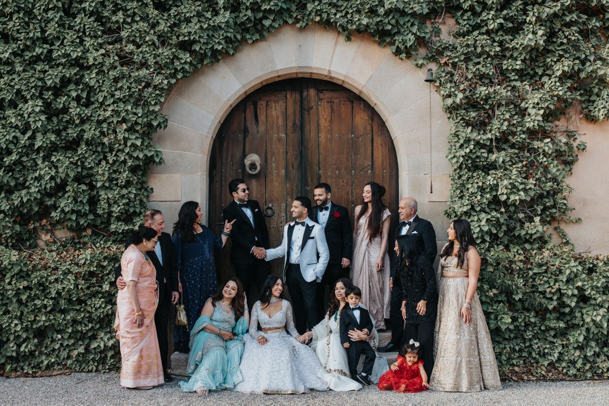 Ptaufiq Indian Destination Wedding Castell de Sant Marçal Barcelona Spain Serena and Manav Reception 6