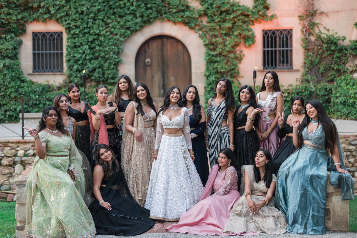 Ptaufiq Indian Destination Wedding Castell de Sant Marçal Barcelona Spain Serena and Manav Reception 7