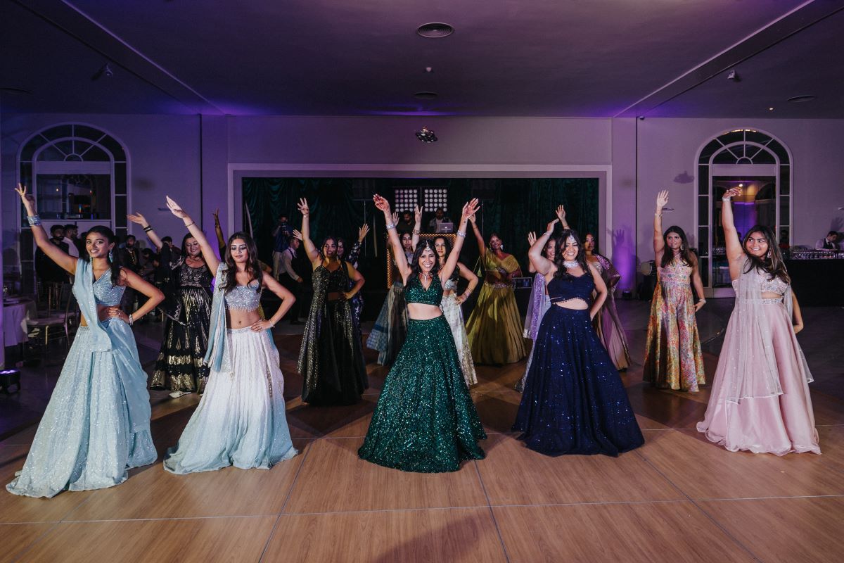 Ptaufiq Indian Destination Wedding Castell de Sant Marçal Barcelona Spain Serena and Manav Sangeet 14