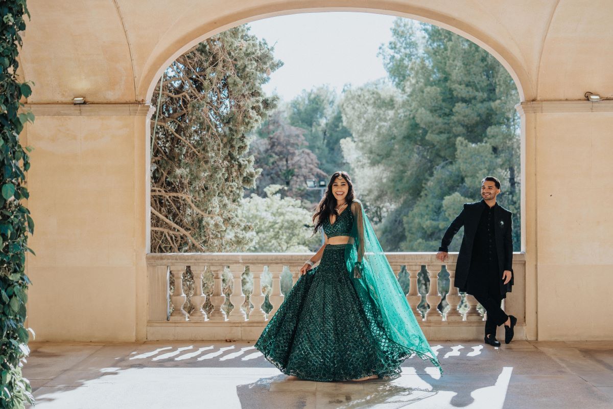 Ptaufiq Indian Destination Wedding Castell de Sant Marçal Barcelona Spain Serena and Manav Sangeet 4