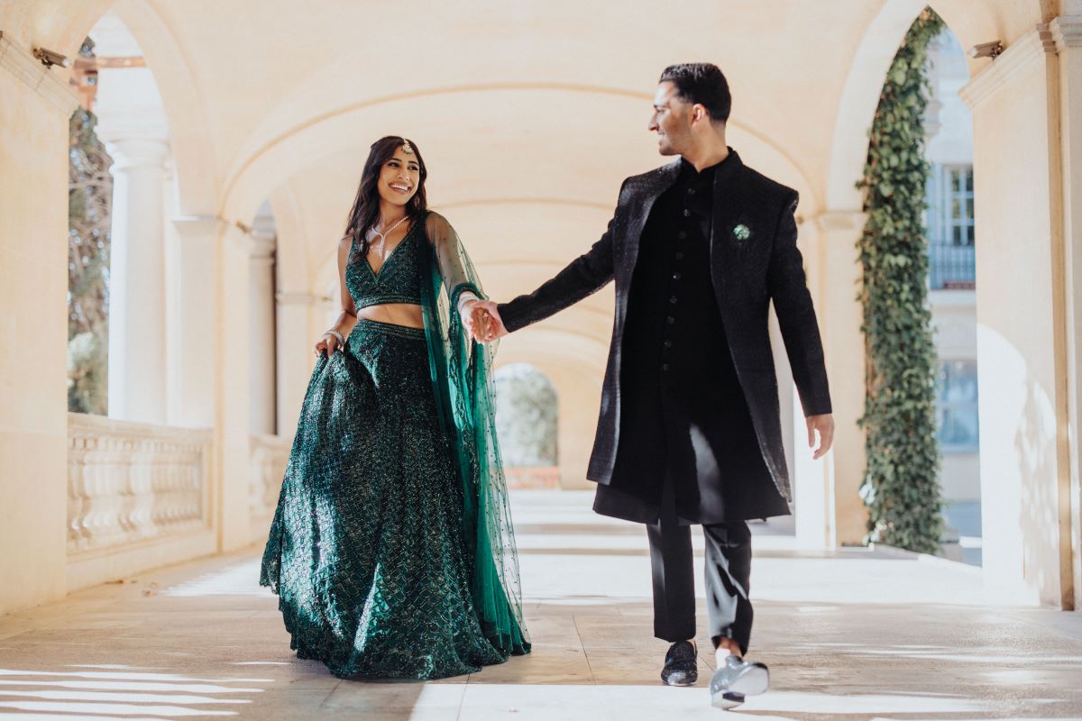 Ptaufiq Indian Destination Wedding Castell de Sant Marçal Barcelona Spain Serena and Manav Sangeet 6