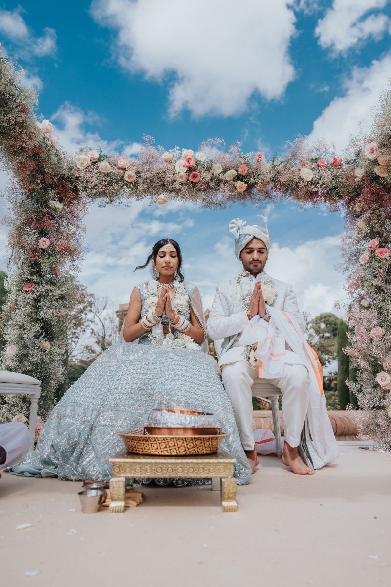 Ptaufiq Indian Destination Wedding Castell de Sant Marçal Barcelona Spain Serena and Manav Wedding Ceremony 10
