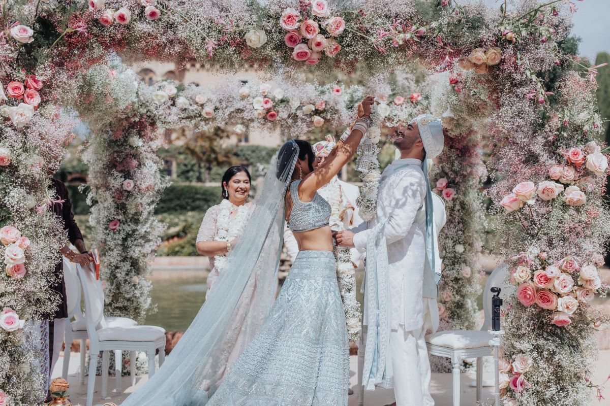 Ptaufiq Indian Destination Wedding Castell de Sant Marçal Barcelona Spain Serena and Manav Wedding Ceremony 7
