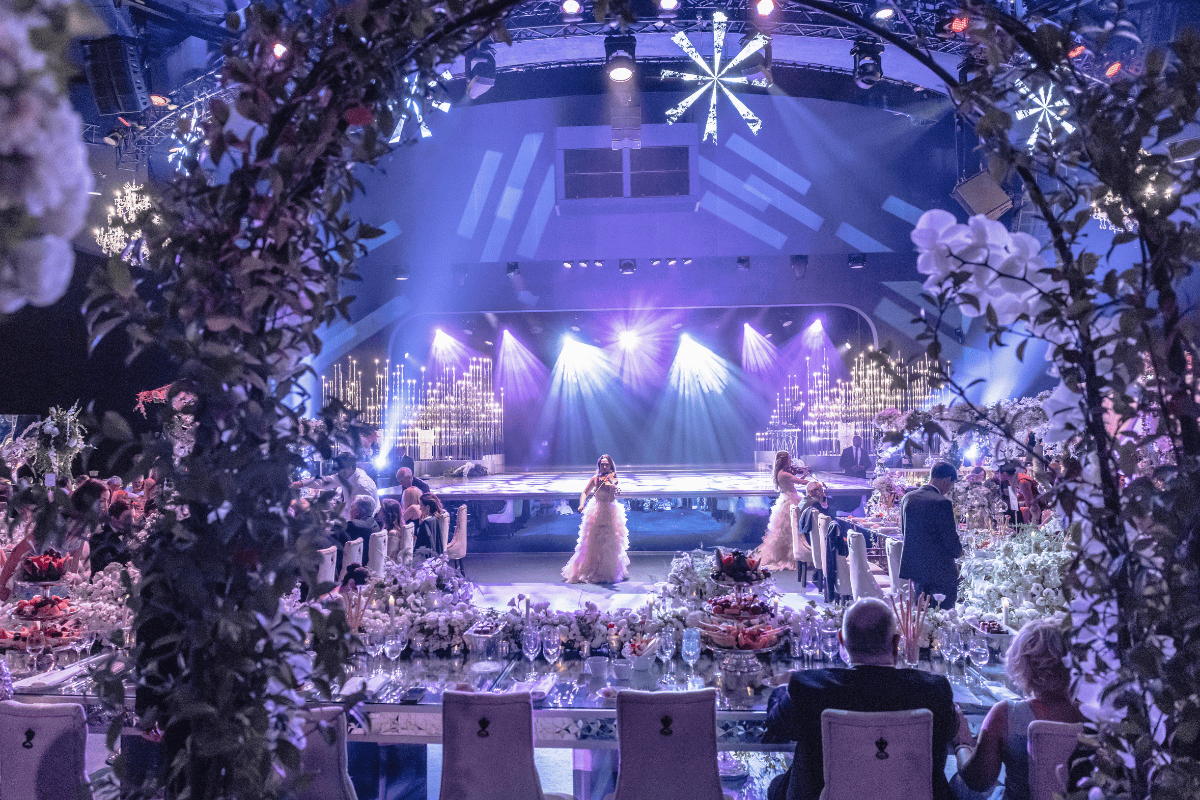 Romantic wedding lighting and elegant decor by Ali Bhaktar Designs