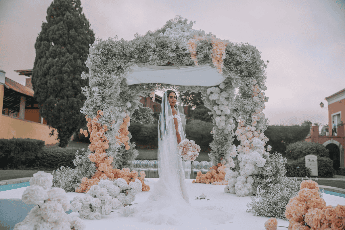 Bride portrait at wedding designed by Tailored Events and captured by PTaufiq Photography