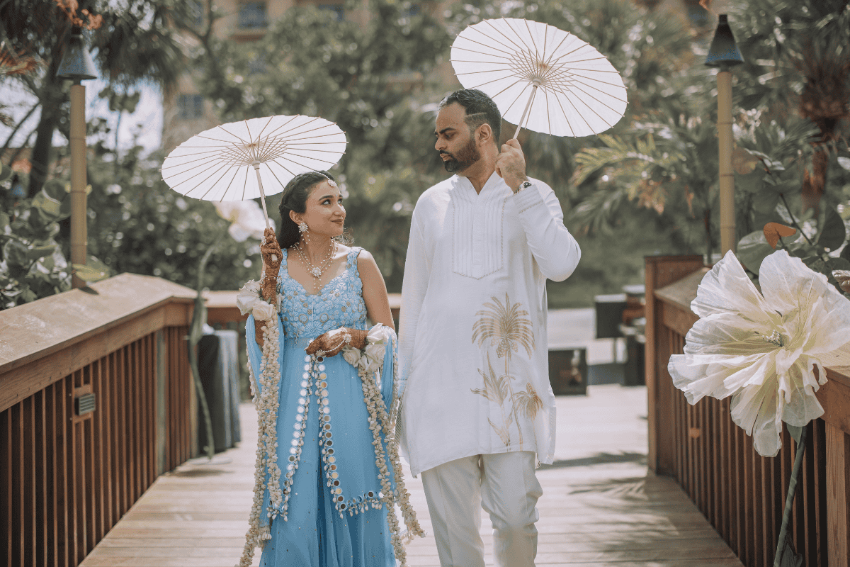 A couple captured at their luxury wedding orchestrated by Electric Karma International captured by PTaufiq Photography