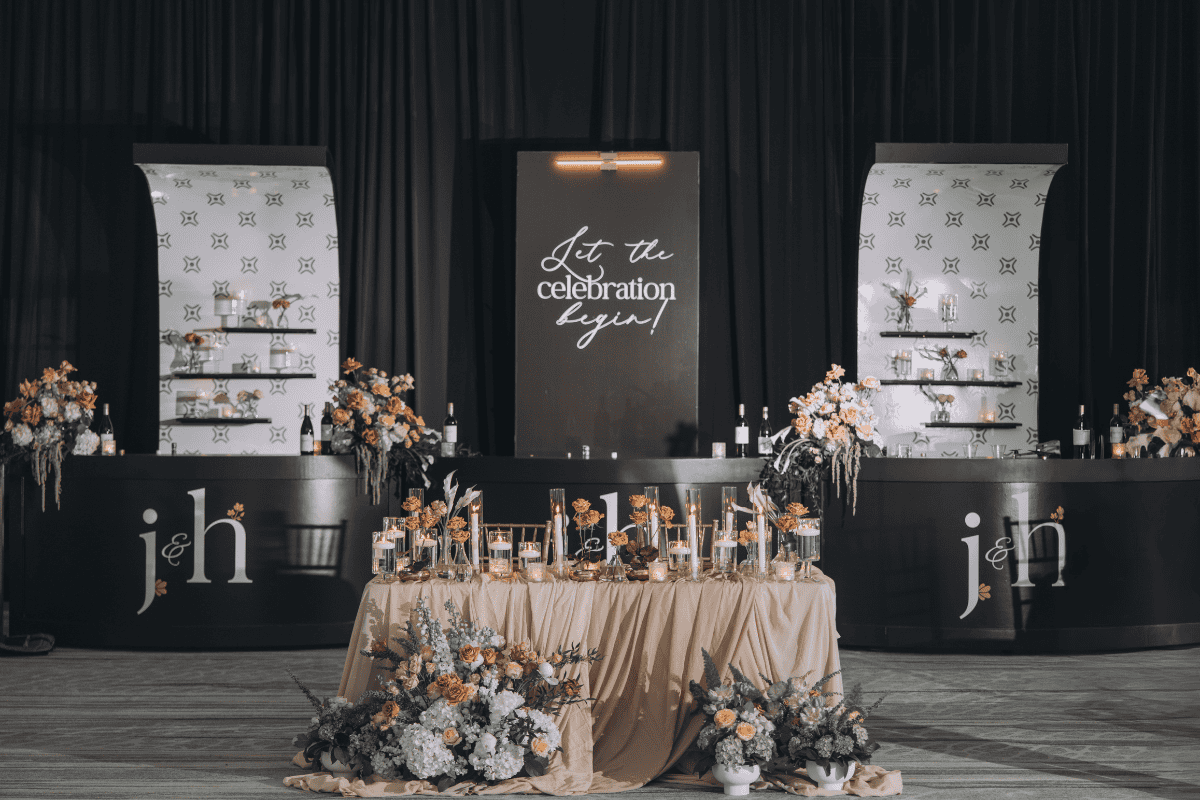 Wedding ceremony seating arrangements with elegant décor by Electric Karma International