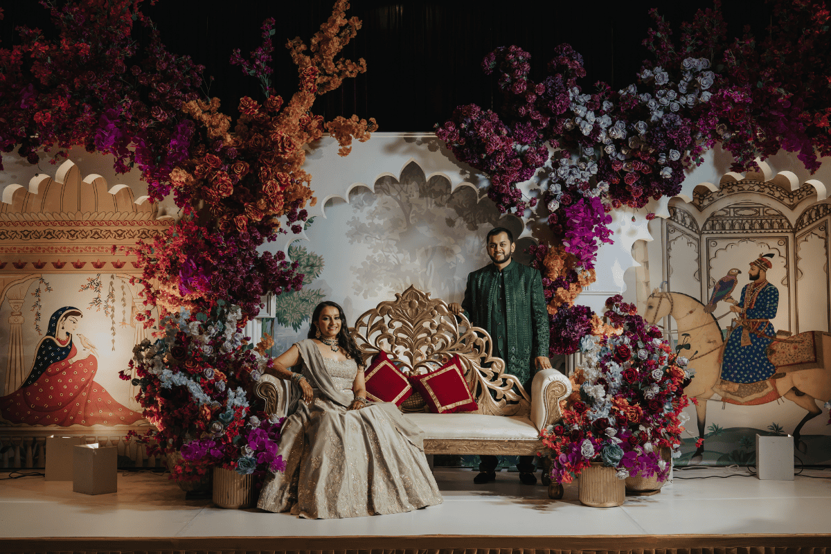Luxury stage décor with intricate floral designs by Affinity Events | PTaufiq Photography